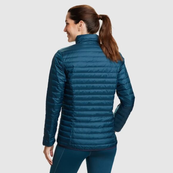 Eddie Bauer Microlight 650 Down Puffer Jacket Womens Size 2XL Teal Packable - Picture 2 of 10